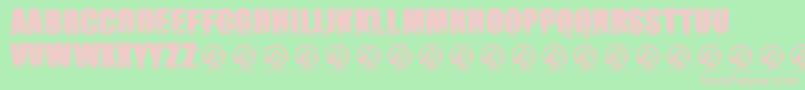 Impactbrutas Font – Pink Fonts on Green Background
