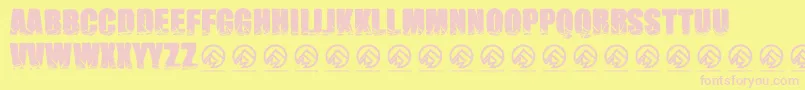 Impactbrutas Font – Pink Fonts on Yellow Background