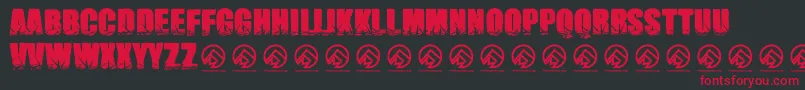 Impactbrutas Font – Red Fonts on Black Background