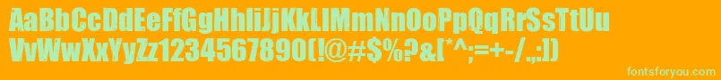 IMPACTED-Schriftart – Grüne Schriften auf orangefarbenem Hintergrund