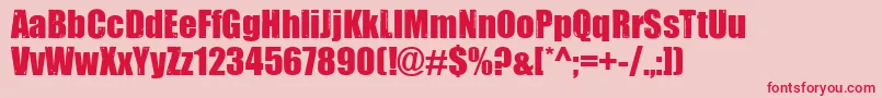 IMPACTED Font – Red Fonts on Pink Background