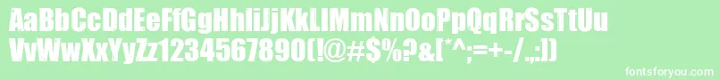 IMPACTED Font – White Fonts on Green Background