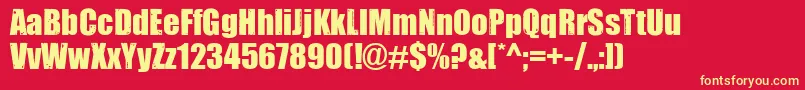 IMPACTED Font – Yellow Fonts on Red Background