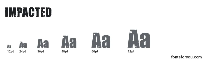 Größen der Schriftart IMPACTED (130223)