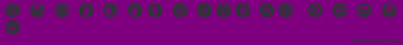 Fonte imperatives tables – fontes pretas em um fundo violeta