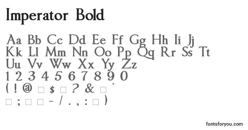 A fonte Imperator Bold – alfabeto, números, caracteres especiais