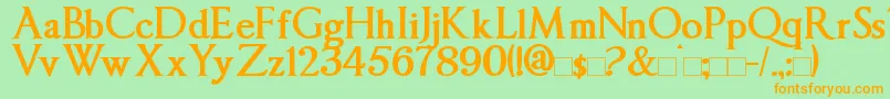 Imperator Bold Font – Orange Fonts on Green Background