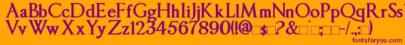 Imperator Bold Font – Purple Fonts on Orange Background