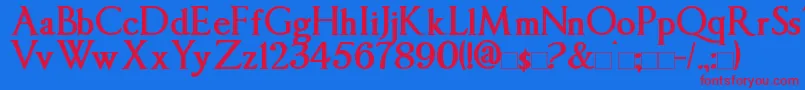 Imperator Bold Font – Red Fonts on Blue Background