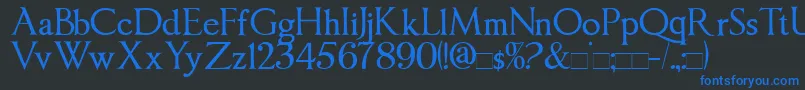 Imperator Font – Blue Fonts on Black Background