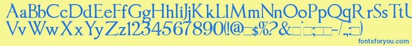 Imperator Font – Blue Fonts on Yellow Background