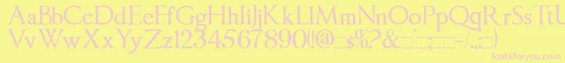 Imperator Font – Pink Fonts on Yellow Background