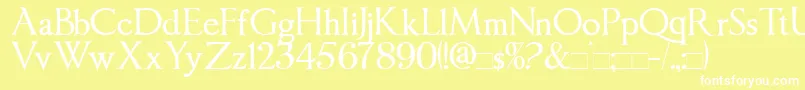 Imperator Font – White Fonts on Yellow Background