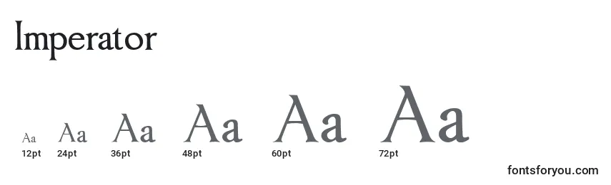 Größen der Schriftart Imperator (130226)