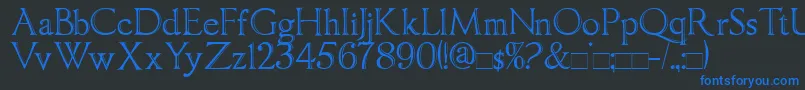 ImperatorBronze Font – Blue Fonts on Black Background