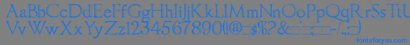 ImperatorBronze Font – Blue Fonts on Gray Background