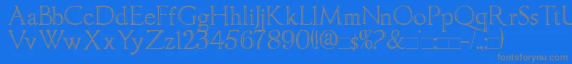 ImperatorBronze-Schriftart – Graue Schriften auf blauem Hintergrund