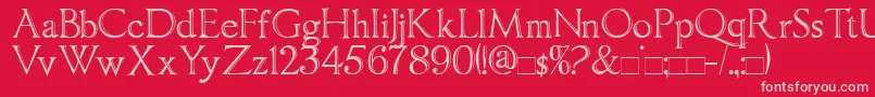 ImperatorBronze Font – Pink Fonts on Red Background