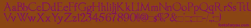 ImperatorBronze Font – Purple Fonts on Brown Background