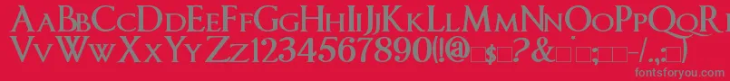フォントImperatorSmallCaps Bold – 赤い背景に灰色の文字