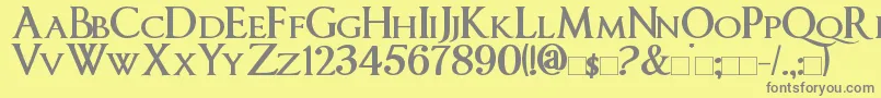 Fonte ImperatorSmallCaps Bold – fontes cinzas em um fundo amarelo