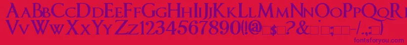 フォントImperatorSmallCaps Bold – 赤い背景に紫のフォント