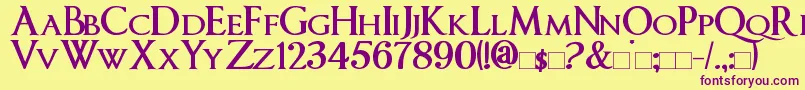 Шрифт ImperatorSmallCaps Bold – фиолетовые шрифты на жёлтом фоне
