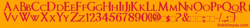 ImperatorSmallCaps Bold Font – Red Fonts on Orange Background