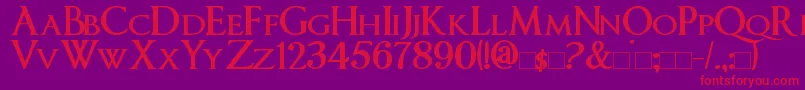 ImperatorSmallCaps Bold-Schriftart – Rote Schriften auf violettem Hintergrund
