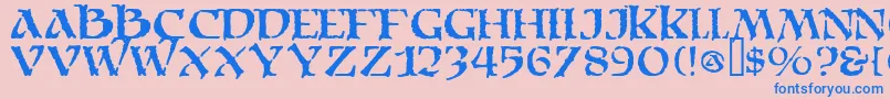 Moria Font – Blue Fonts on Pink Background