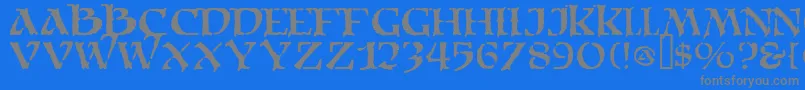 Moria Font – Gray Fonts on Blue Background