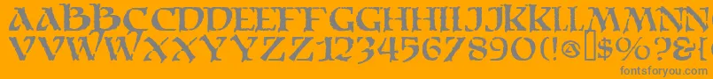 Moria Font – Gray Fonts on Orange Background