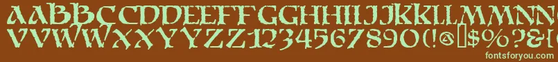 Moria Font – Green Fonts on Brown Background