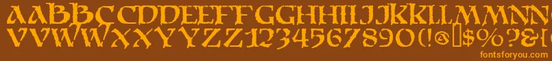 Moria Font – Orange Fonts on Brown Background