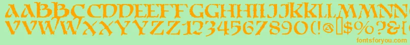 Moria Font – Orange Fonts on Green Background