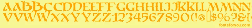 More about Moria Font Moria Font – Orange Fonts on Yellow Background