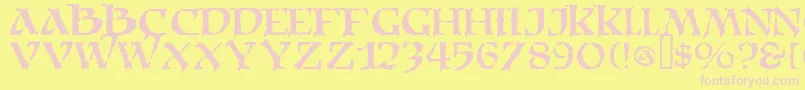 Moria Font – Pink Fonts on Yellow Background