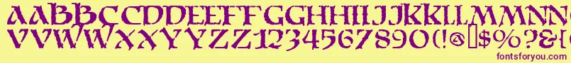 Moria Font – Purple Fonts on Yellow Background