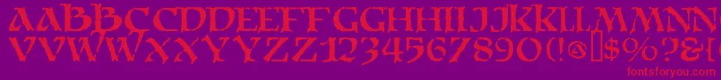 Moria Font – Red Fonts on Purple Background