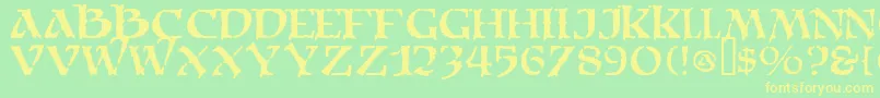 Moria Font – Yellow Fonts on Green Background