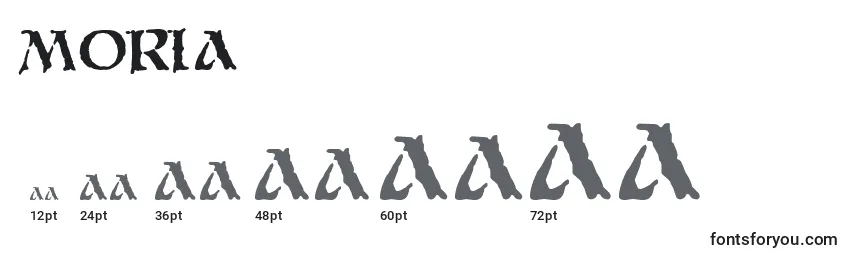 Размеры шрифта Moria