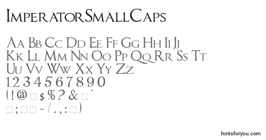 A fonte ImperatorSmallCaps (130230) – alfabeto, números, caracteres especiais