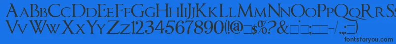ImperatorSmallCaps Font – Black Fonts on Blue Background