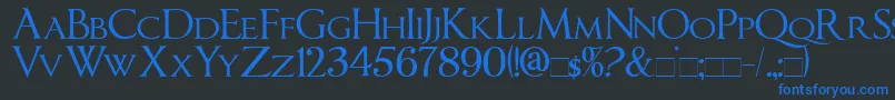 ImperatorSmallCaps Font – Blue Fonts on Black Background