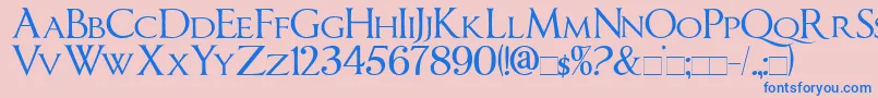 ImperatorSmallCaps Font – Blue Fonts on Pink Background