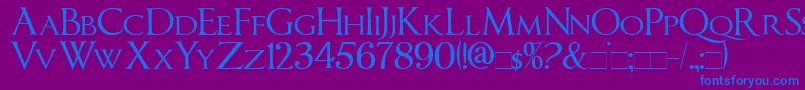 ImperatorSmallCaps Font – Blue Fonts on Purple Background