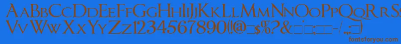 ImperatorSmallCaps Font – Brown Fonts on Blue Background