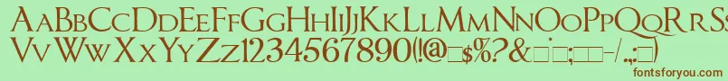 ImperatorSmallCaps Font – Brown Fonts on Green Background