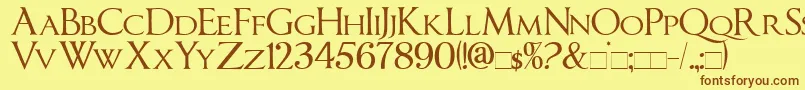 ImperatorSmallCaps Font – Brown Fonts on Yellow Background