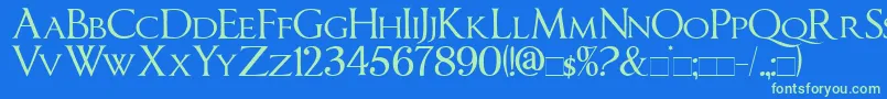ImperatorSmallCaps Font – Green Fonts on Blue Background